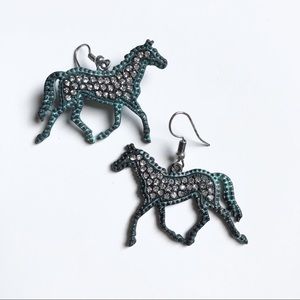 Infrared Studio Jewelry - Wild Horses Patina Verdigris Pave Copper Earrings Infrared Studio Jewelry - Wild Horses Patina Verdigris Pave Copper Earrings